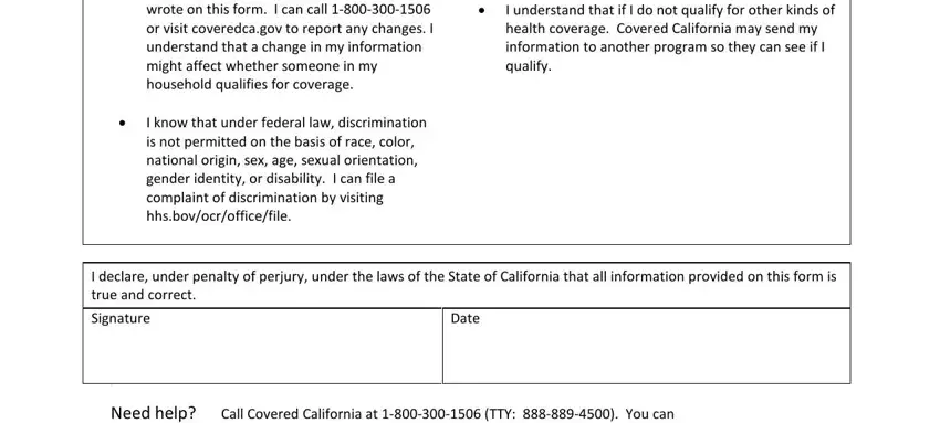 Date, I declare under penalty of perjury, and Need help Call Covered California of editable rfthi form