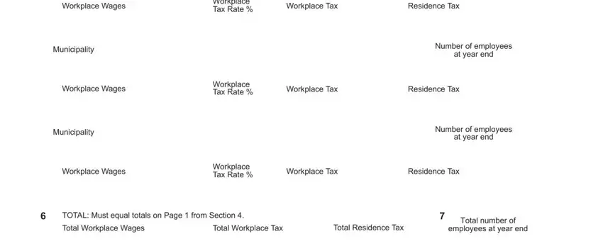 Workplace Tax Rate, Municipality, and Workplace Wages in Rita Form 17