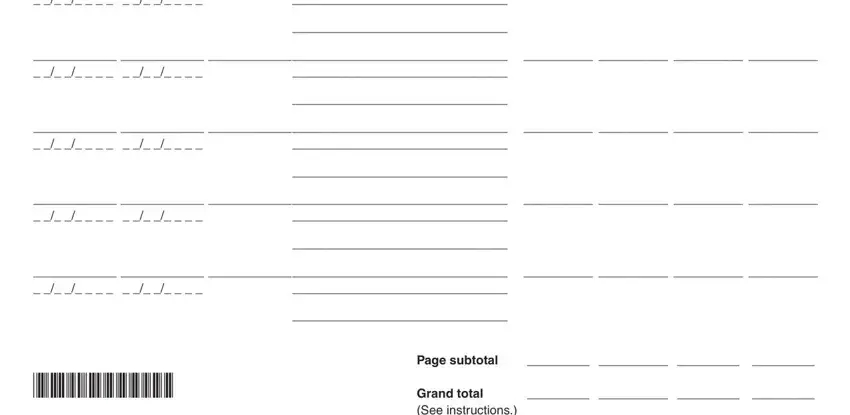 Page subtotal, Page subtotal, and Page subtotal in iafpensioners form 26af