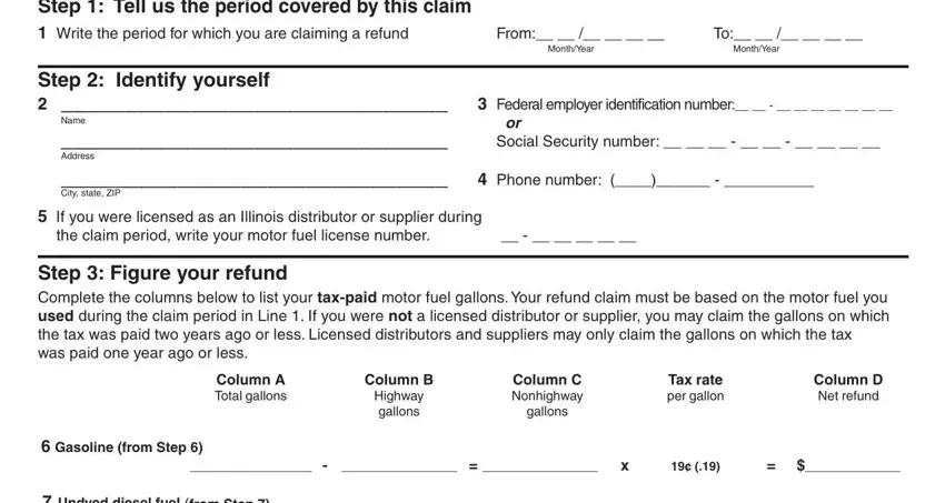 Stage no. 1 of completing fillable form rmft 11 a