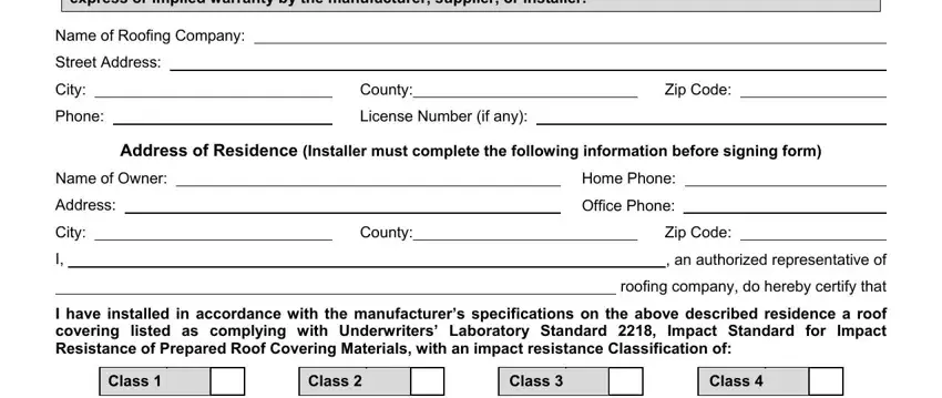 Roofing Certificate Form ≡ Fill Out Printable PDF Forms Online