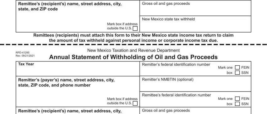 Remitters payers name street, New Mexico Taxation and Revenue, and Mark one box of 1978