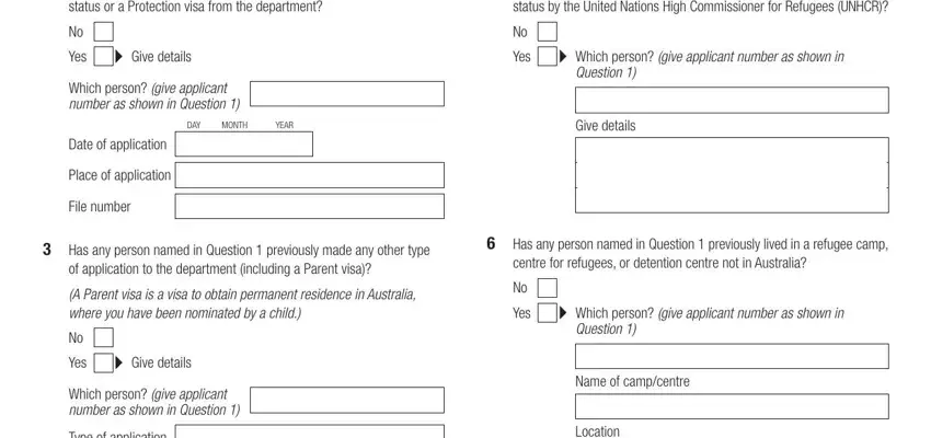 A way to fill out form 866 protection visa step 2