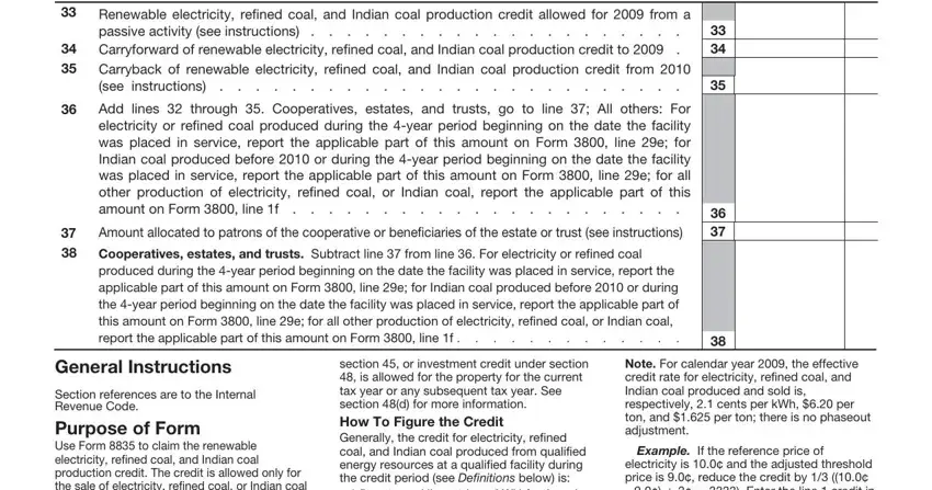 Form 8835 conclusion process detailed (portion 4)