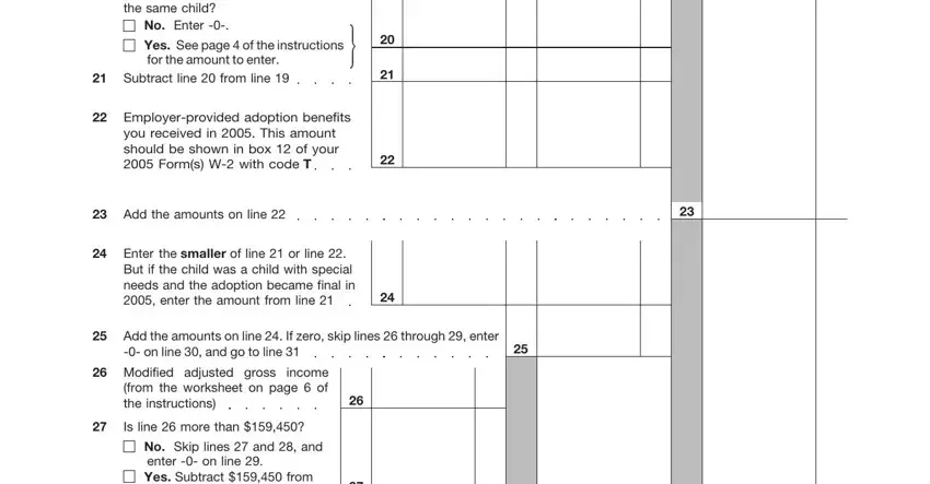 Filling in part 3 of Form 8839