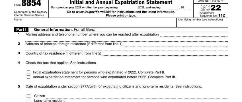 Tips on how to complete Form 8854 part 1