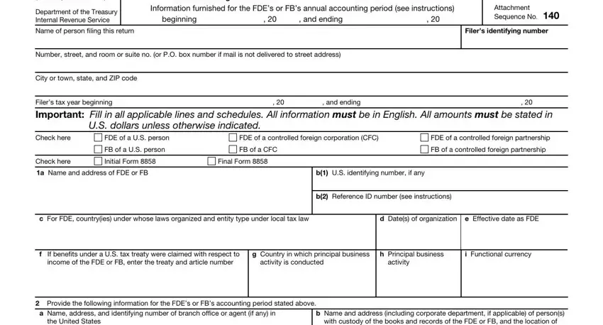 Filling out part 1 of Form 8858