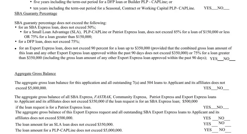Filling in part 5 in sba eligibility express make