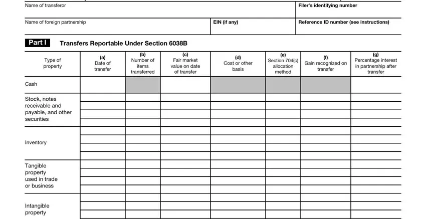 How one can fill out Form 8865 Schedule O step 1