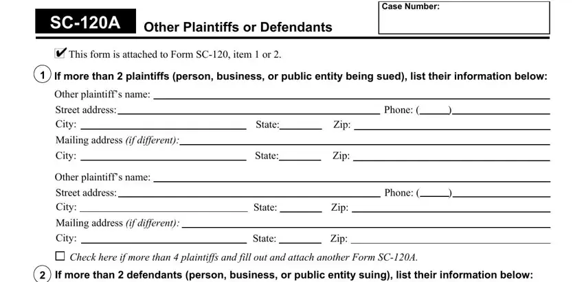 Step no. 1 for submitting plaintiffs form