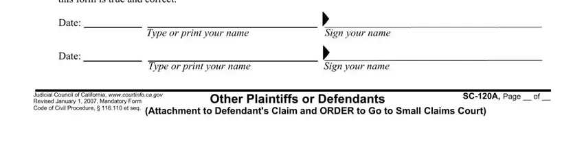 Step no. 3 for filling out plaintiffs form