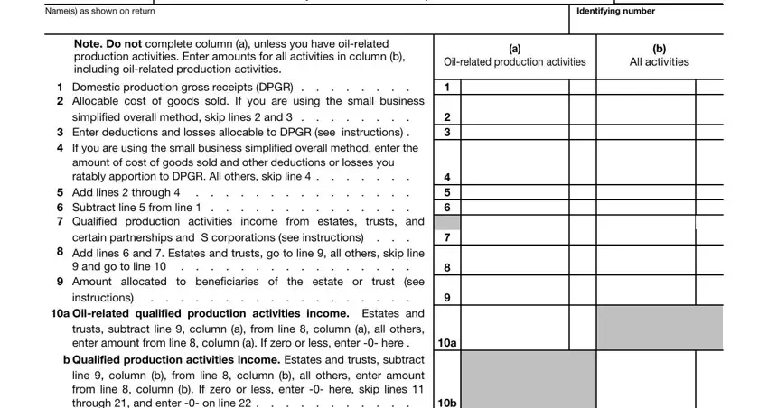 Guidelines on how to fill out Form 8903 part 1