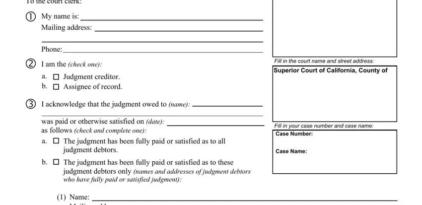How you can complete form satisfaction court part 1
