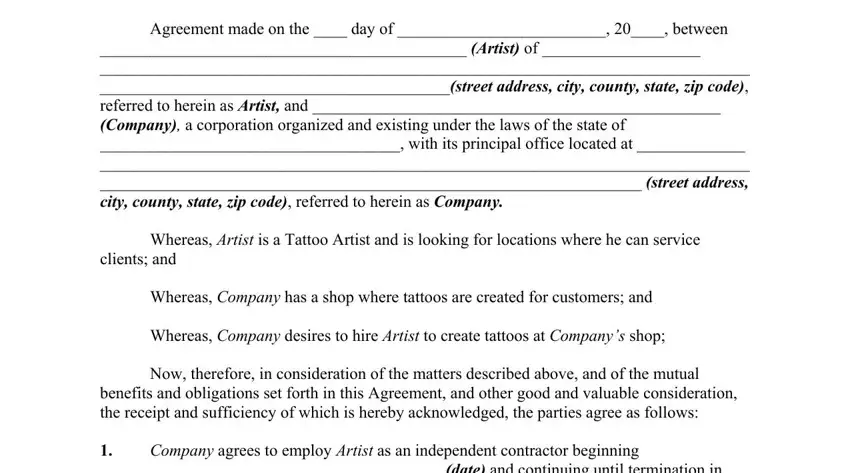 tattoo contract agreement gaps to consider