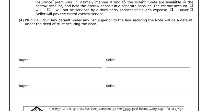 Filling out seller addendum step 5