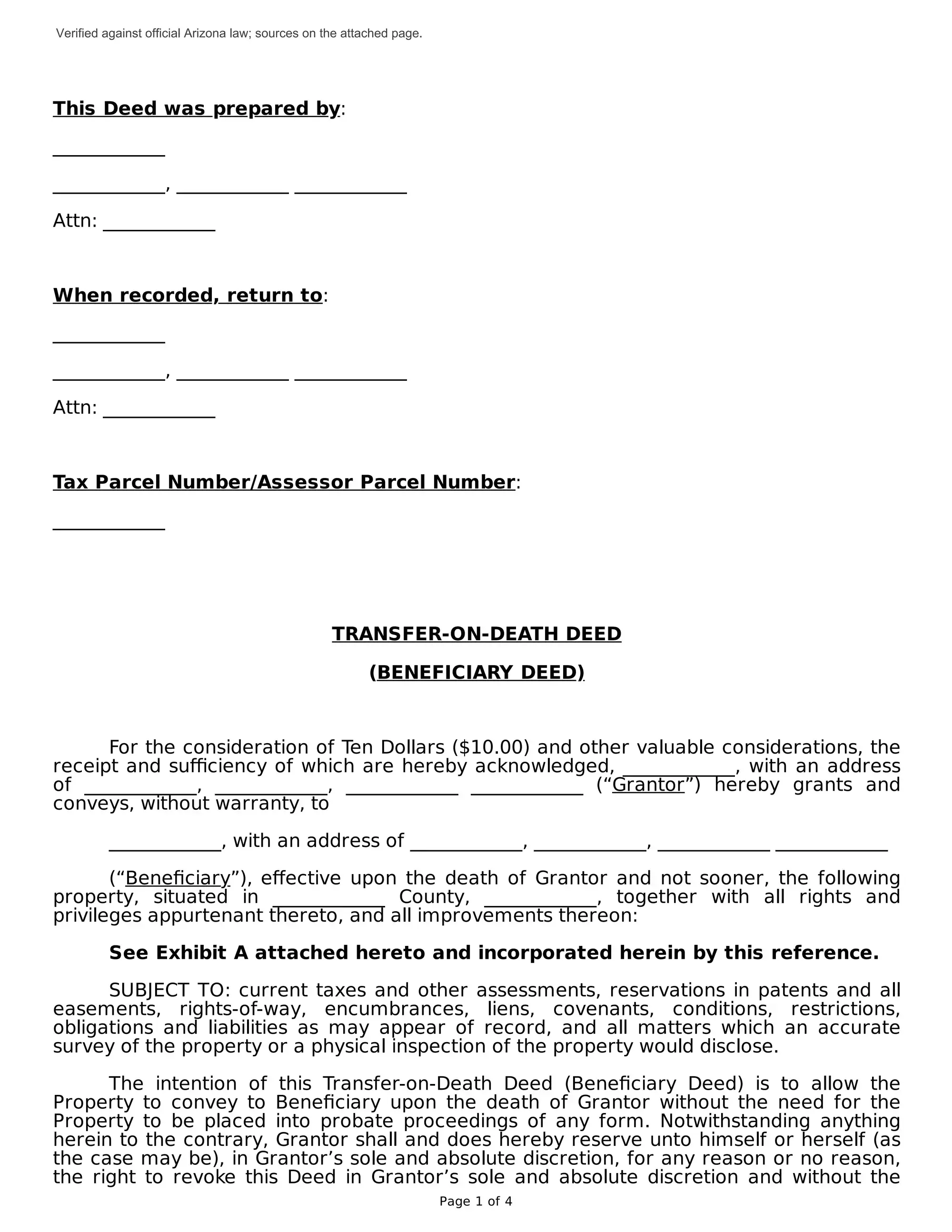 Arizona transfer-on-death deed preview