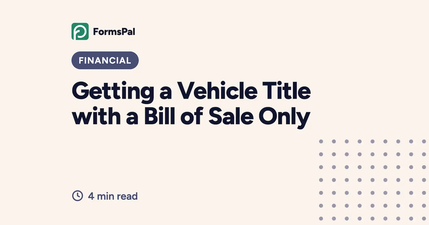 Getting a Vehicle Title with a Bill of Sale Only