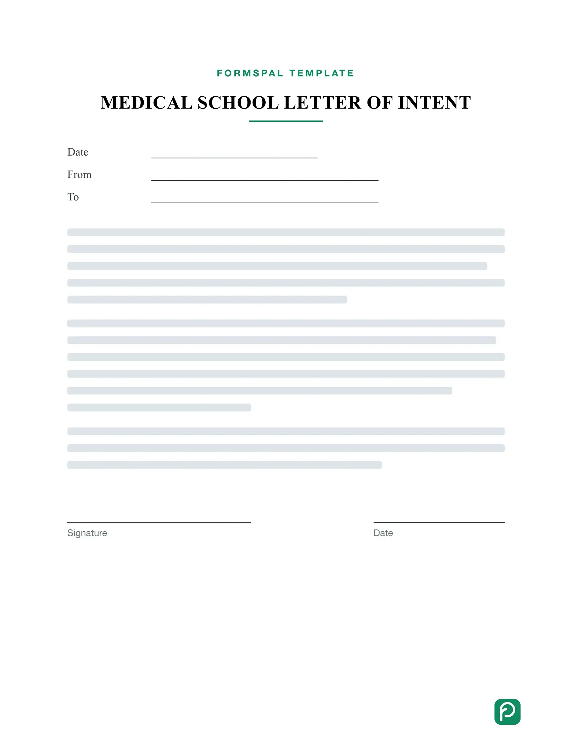 Medical School Letter of Intent template illustration