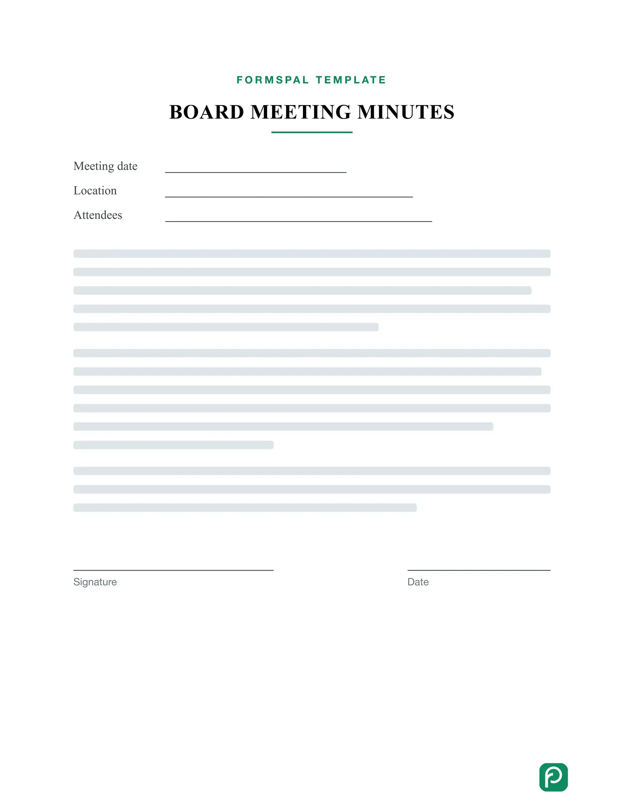 Board Meeting Minutes template illustration