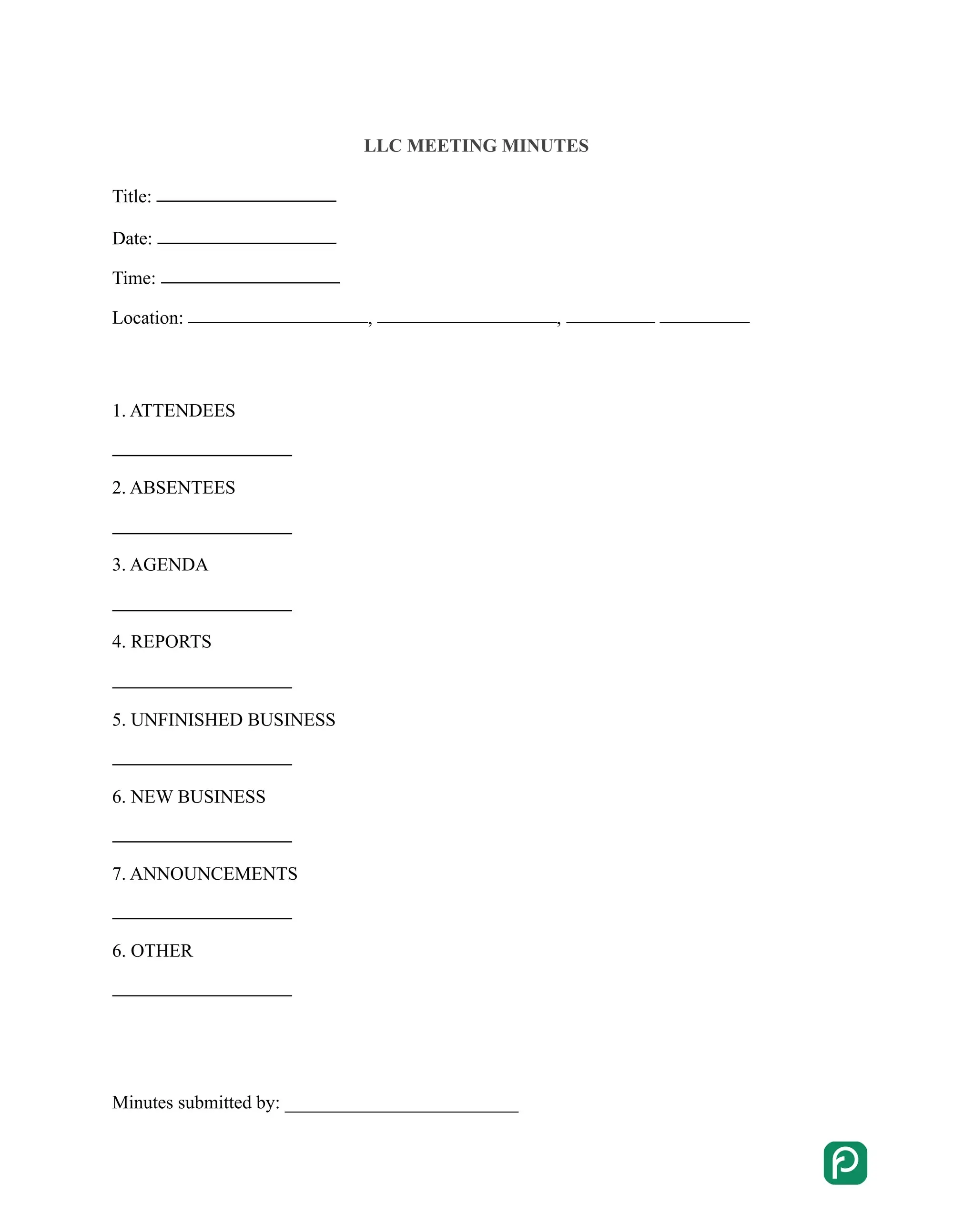 LLC meeting minutes preview