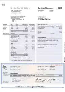 ADP Pay Stub Template Preview