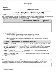 Advance Beneficiary Notice of Non-coverage Preview