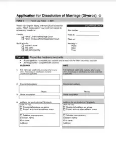 Application for Divorce Preview