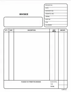 Free Fillable And Printable Blank Invoice Template Preview
