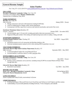 General Resume Sample Preview