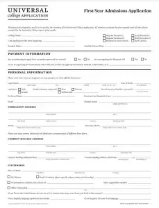 Colleges Application Form Preview