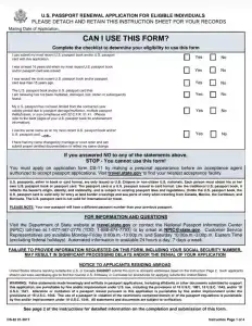 Form DS-82. US Passport Renewal Application Preview