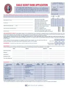 Eagle Scout Rank Application Preview