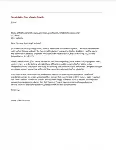 Emotional Support Animal Letter Preview