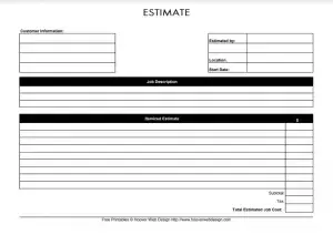 Estimate Template Preview
