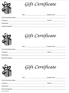 Gift Certificate Template Preview
