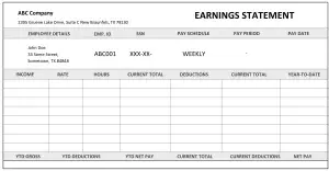 Independent Contractor Pay Stub Template Preview