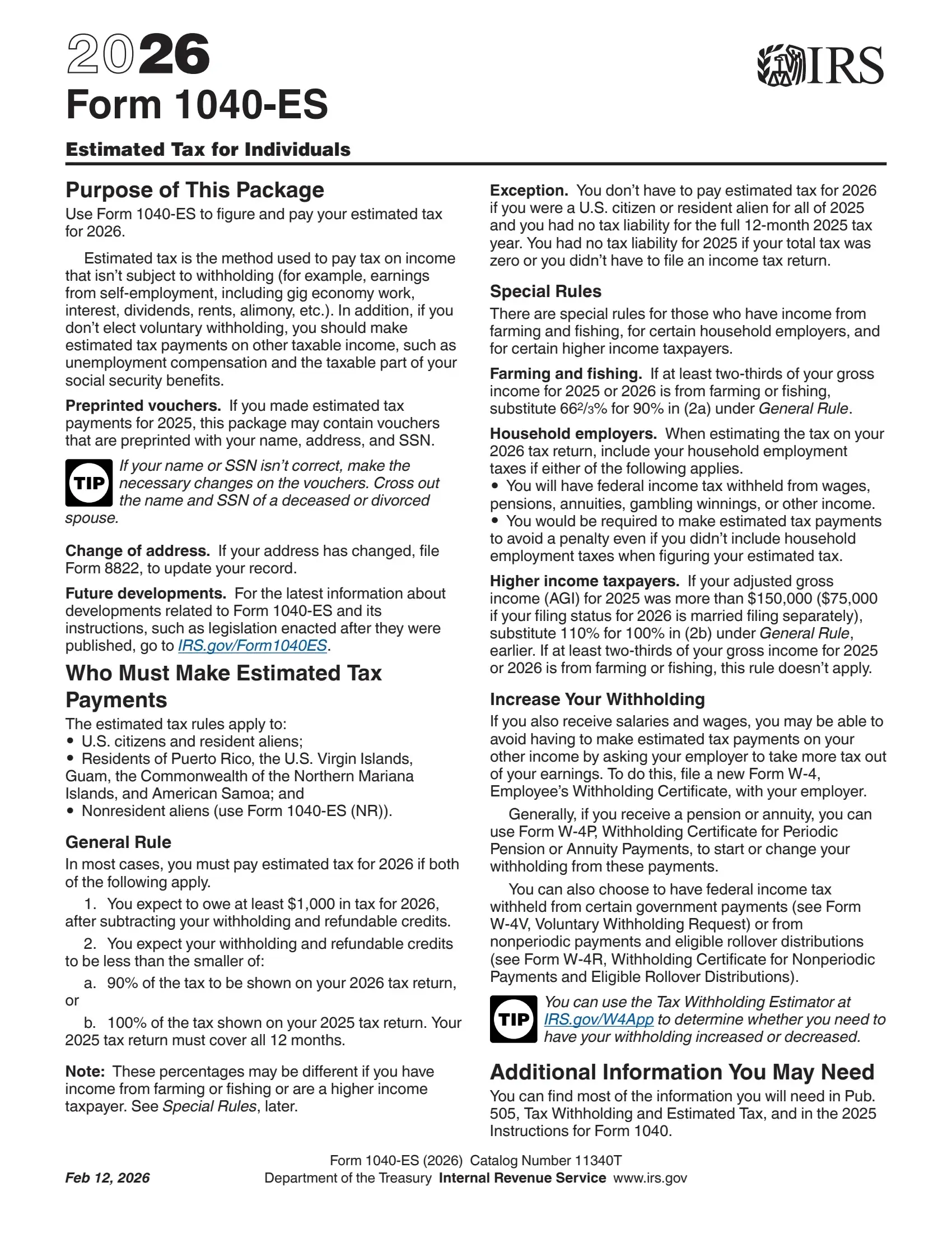 irs form 1040 es 2021