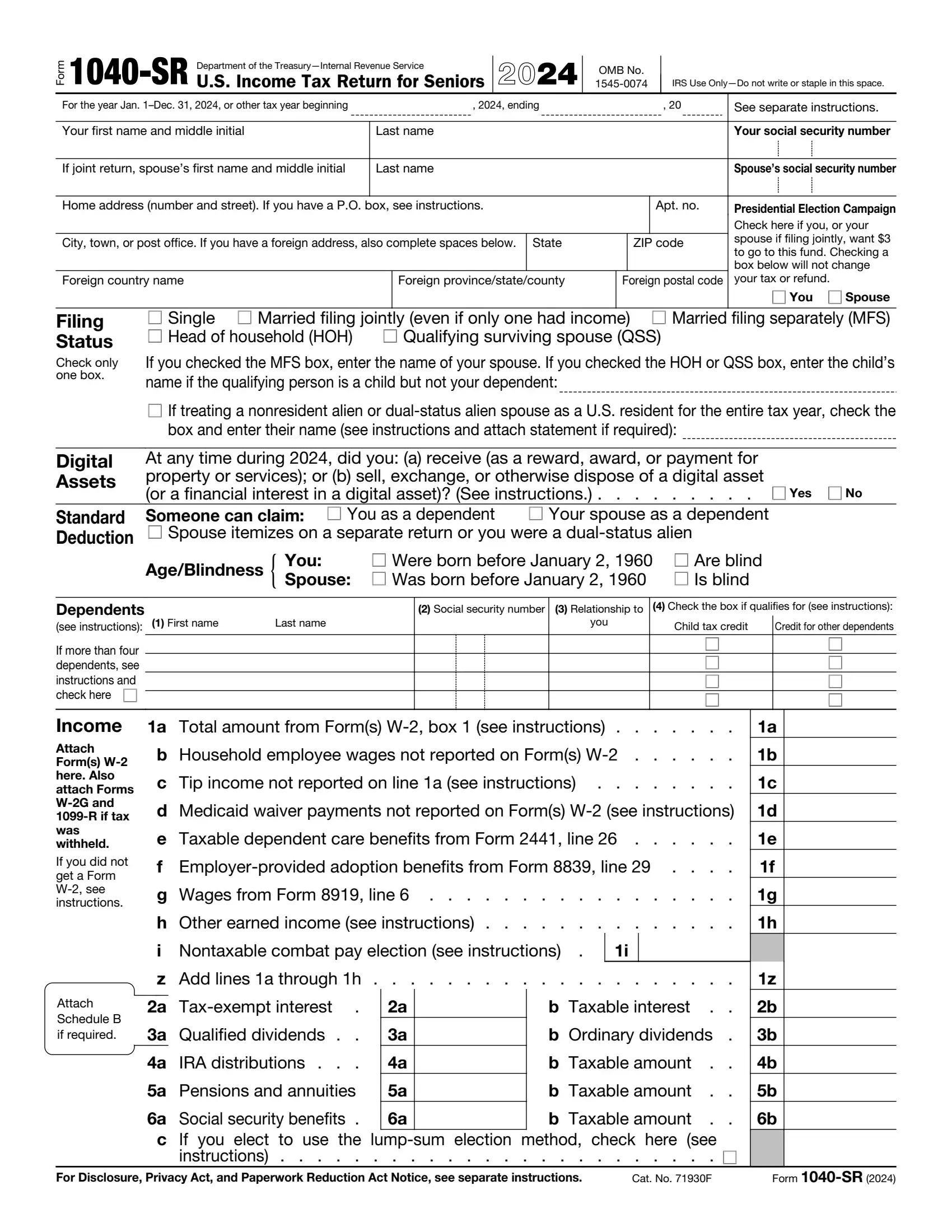 irs form 1040 sr 2021 preview