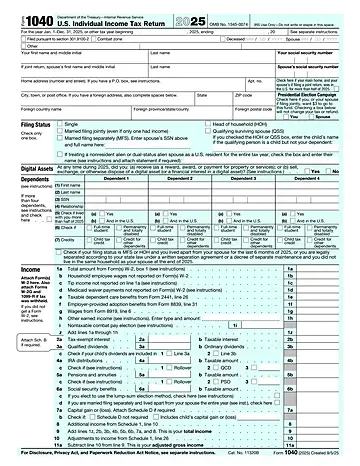 IRS Form 1040 Preview