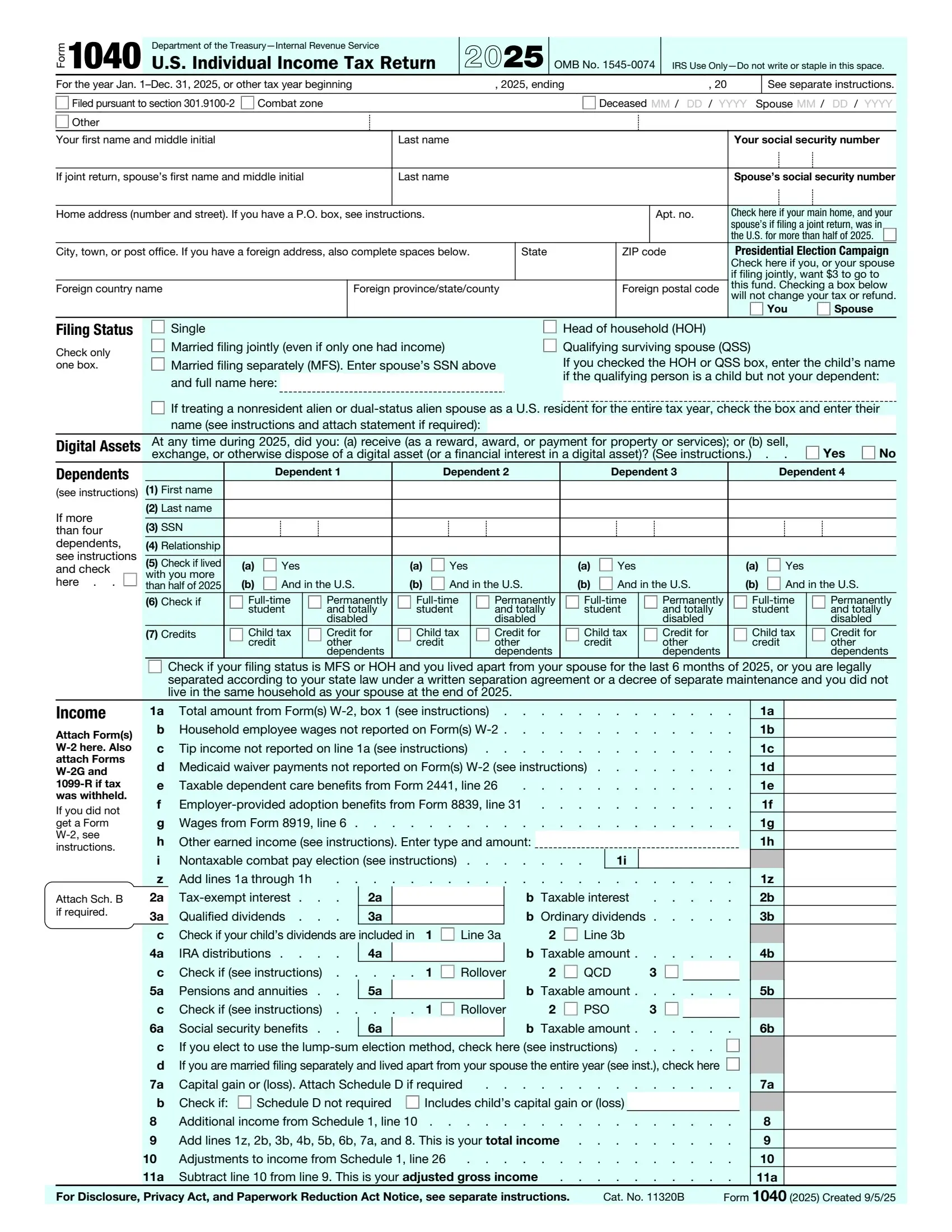 irs form 1040 2021 preview
