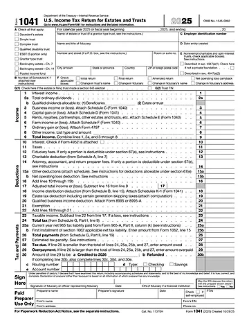 IRS Form 1041 Preview