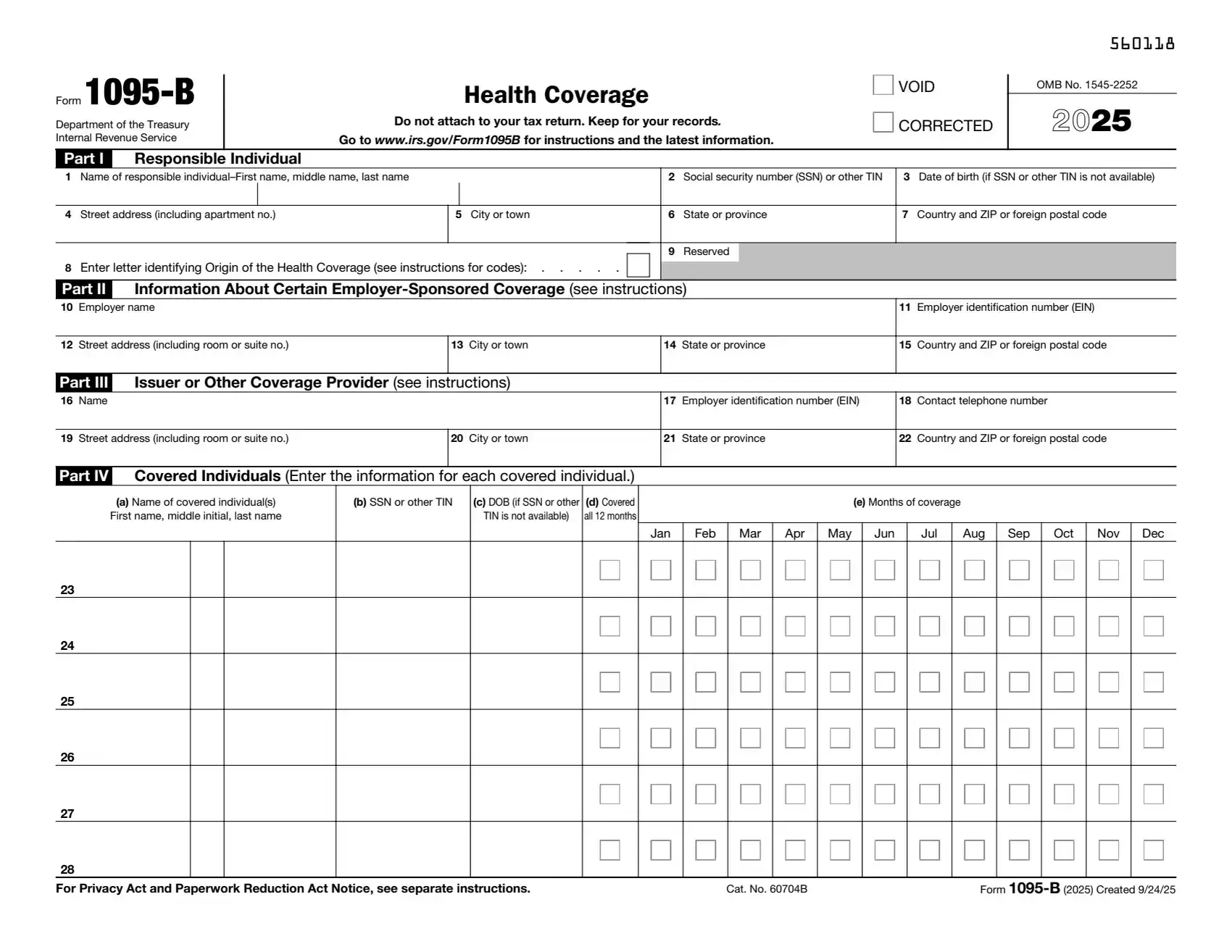 IRS Form 1095-B preview
