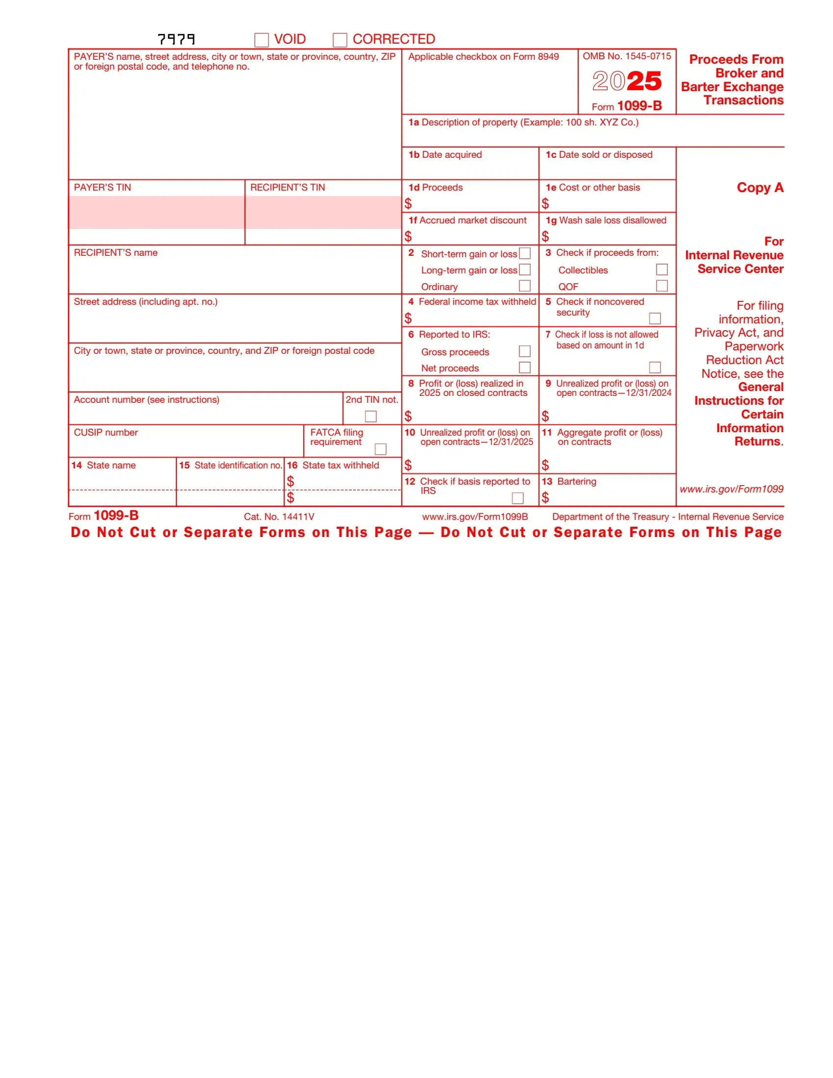 irs form 1099 b 2022 preview