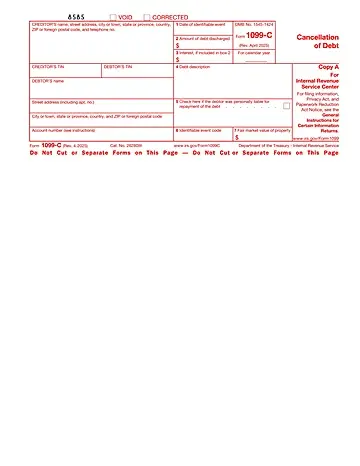 IRS Form 1099-C Preview