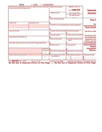 IRS Form 1099-INT Preview