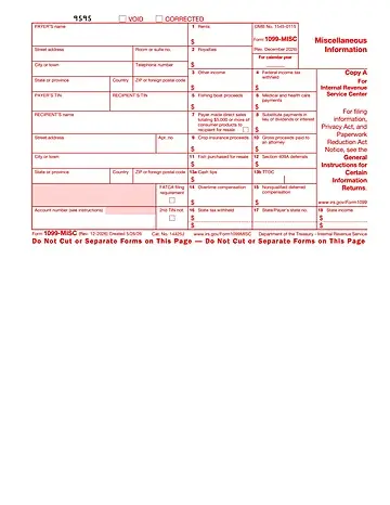 IRS Form 1099-MISC Preview