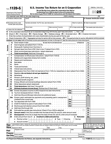 IRS Form 1120-S Preview