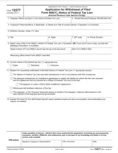 IRS Form 12277 Preview