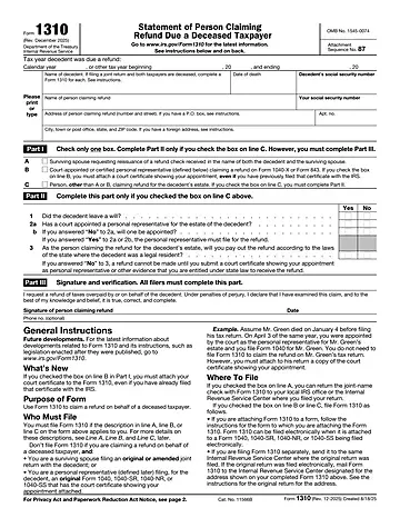 IRS Form 1310 Preview