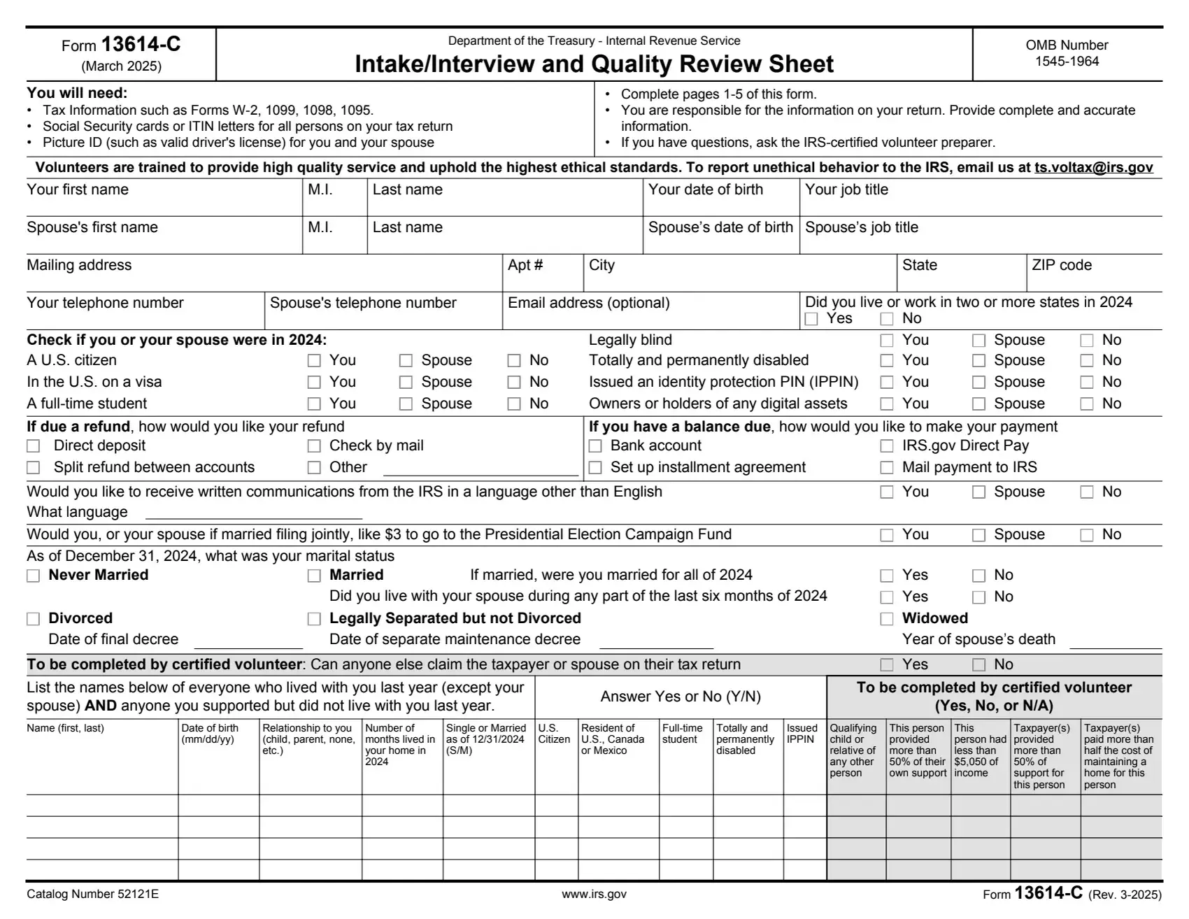 irs form 13614 c rev 10 2021 preview